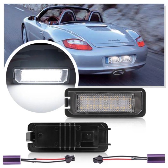 2x LED License Number Plate Light Kit For Porsche Boxster 987 981 982 Spyder Cayenne 958 92A 911 Ca