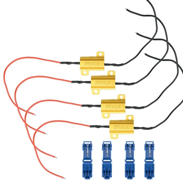 4PCS 25W 10OHM LED Universal Load Resistor Fix DRL Hype flash Flicker BOW 7443 WY21W W21W 7440 P21/