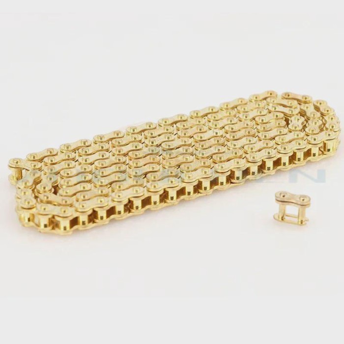 Black/Gold 25H chain 108 Links FOR  47cc 49cc 2 Stroke Engine ATV Quad Go Kart Dirt Pocket Mini Mot