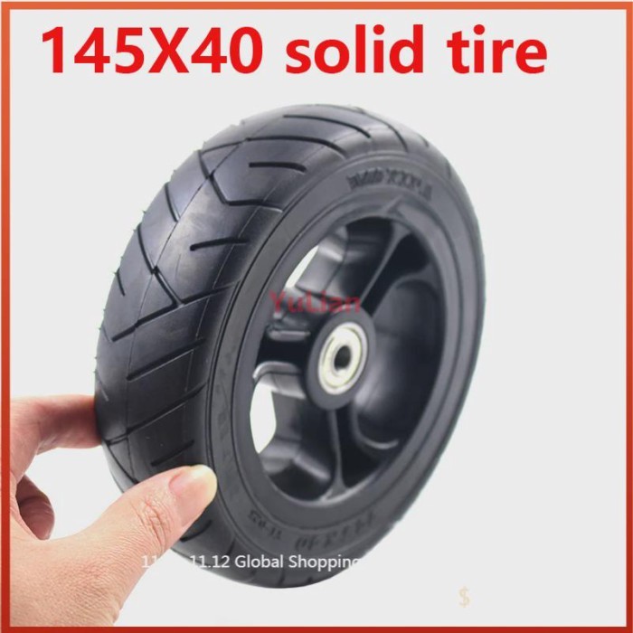 Lightning shipment 6 inch solid wheel 145X40 solid tire 145*40 tyre with plastic hub fits for elect