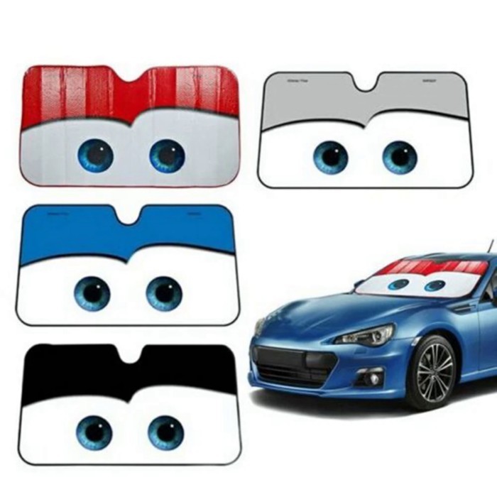 Car Eyes Heated Windshield Sunshade Car Window Windscreen Cover Sun Shade Auto Sun Visor Car-covers