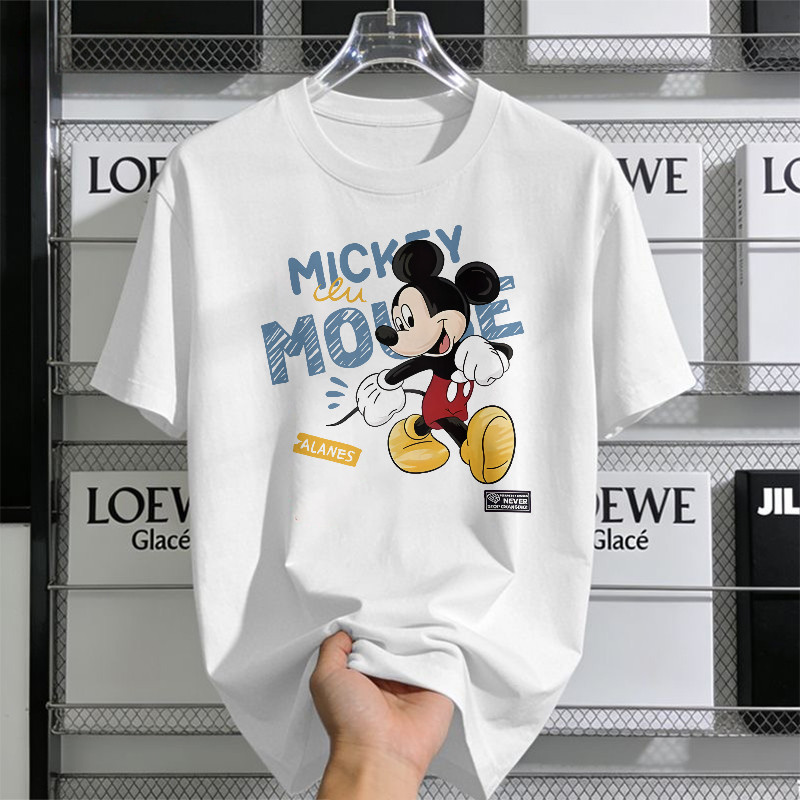 UF20 CASUAL ลายการ์ตูน คอกลม สีขาว-ดำ FASHION COOL เสื้อยืดผู้ชาย สีดําแขนสั้น OVERSIZE สตรีทแฟชั่น ผู้ชาย NEW YEAR