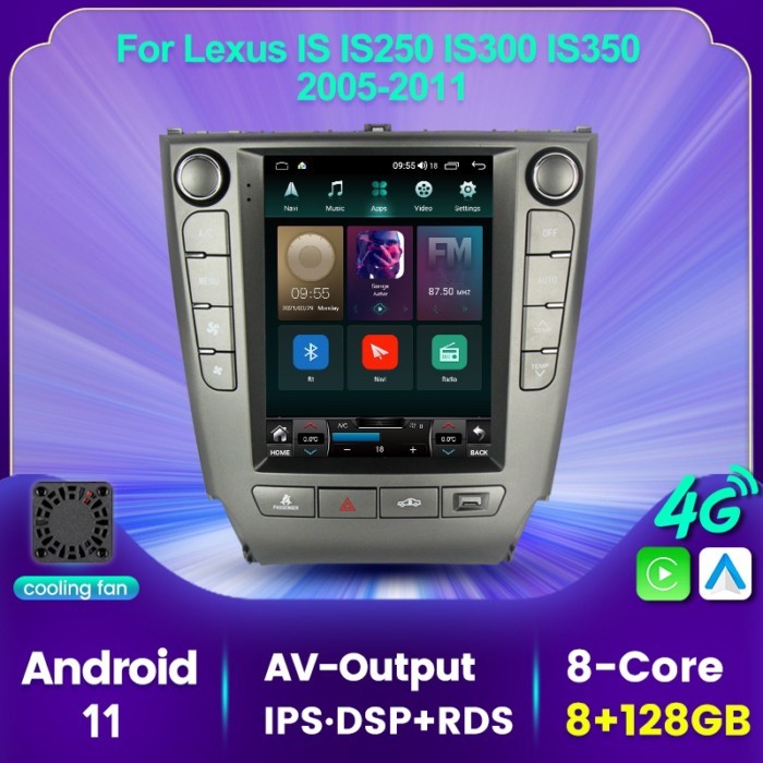 Carplay+Auto Android 11 8+128G For Lexus IS IS250 IS300 IS350 2005-2011 Car Radio Stereo Multimedia