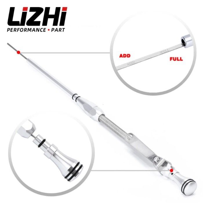 LIZHI Engine Oil Dipstick Tube 80s later For Chevy SBC 267/305/350/400 4.4/5.7/6.6L Flexible Passen