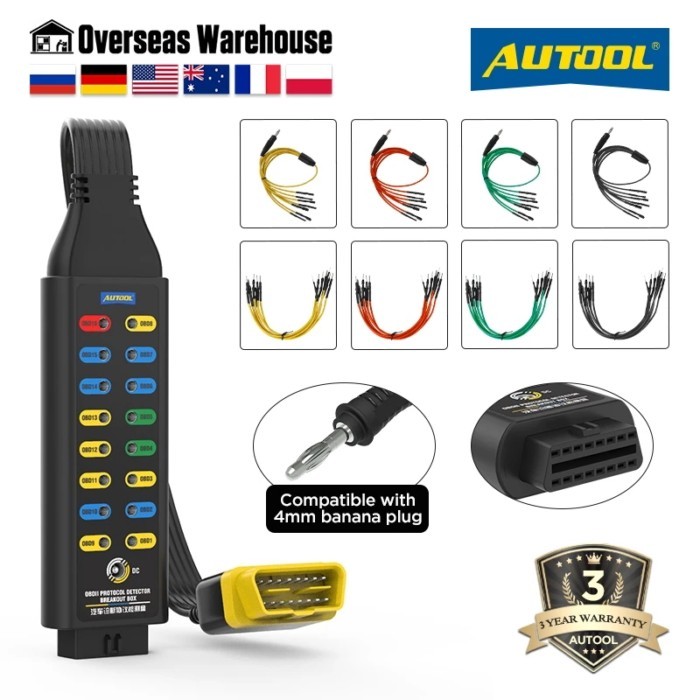 AUTOOL OBD2 Automotive Diagnostic Protocol Detector Break Out Box Tester OBDII Diagnostic Scan Tool