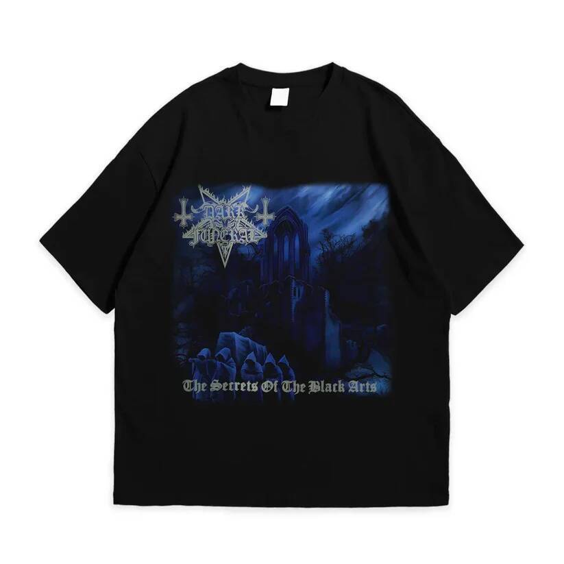 Dark Funeral band TShirt Men Cotton Black Gothic Punk Style
