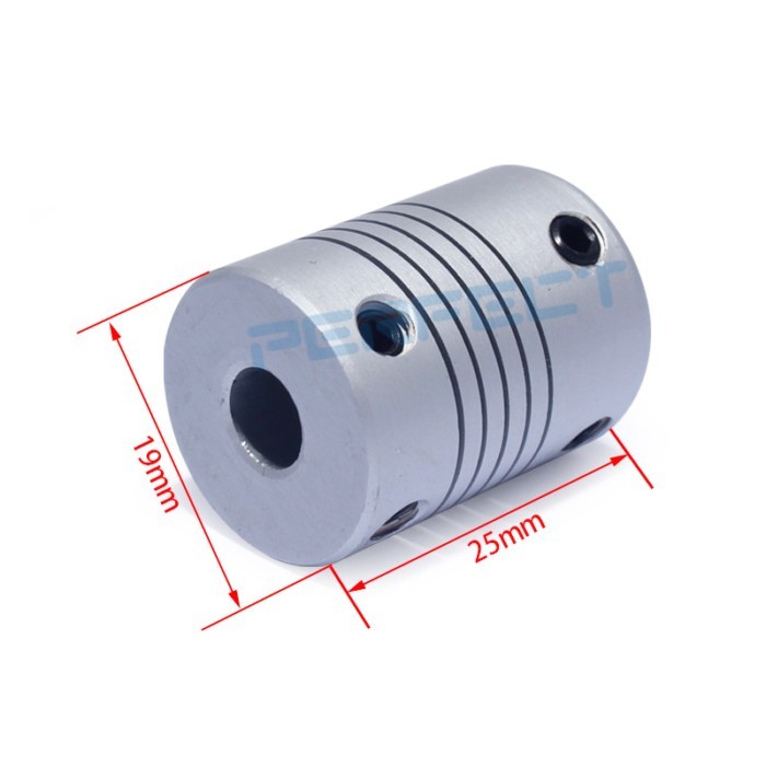 5PCS D19L25 Aluminium Flexible Coupling Encoder Engraving Machine CNC Stepper Motor Shaft Component