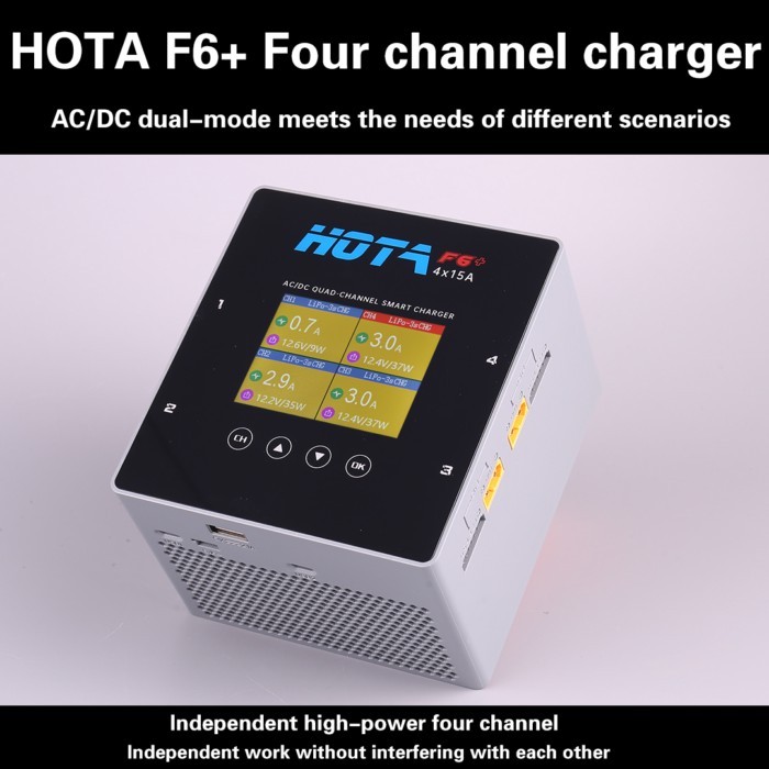 HOTA F6+ F6 PLUS AC 500W DC 1000W 15A Balanced Charger Multifunctional Intelligent Lithium Battery