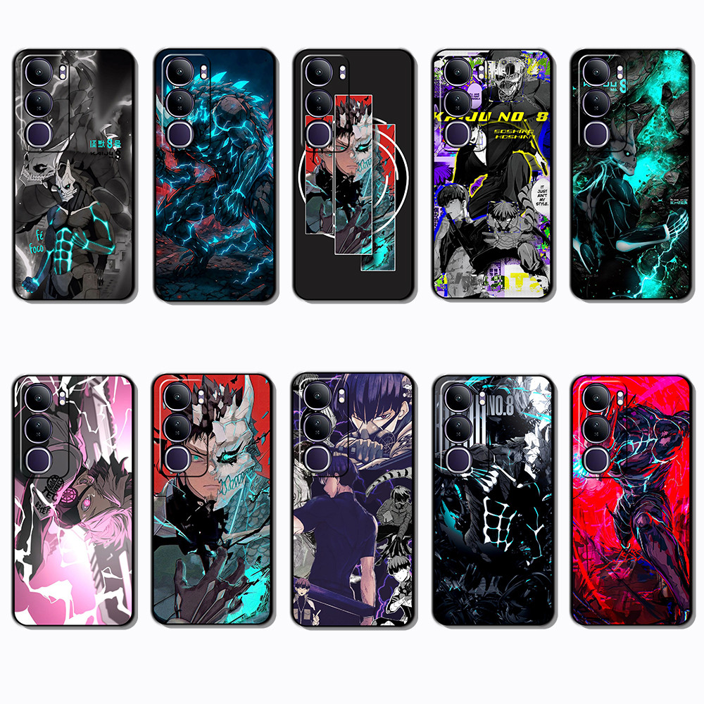 สําหรับ Vivo Y15S Y15A Y16 Y17 Y17S Y19S Y20i Y20S Y20 Kaiju No. 8 เคสโทรศัพท์ TPU ขอบสีดํา | แสดงคว