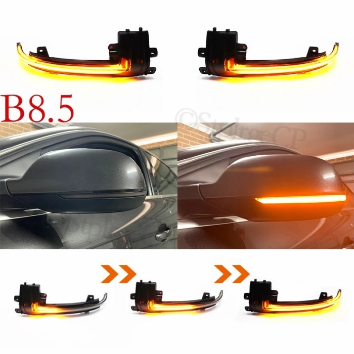 For Audi A4 A5 S5 A3 8P B8.5 RS3 RS4 RS5 Black Cover Water Blink Dynamic Flowing Side Mirror LED Tu
