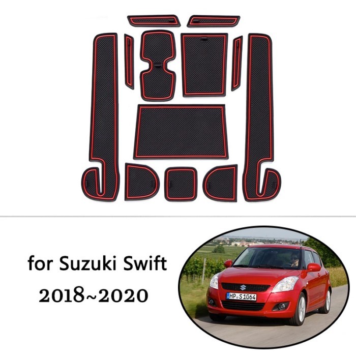 for Suzuki Swift ZC33S 2018 2019 2020 Rubber Anti-slip Mat Door Groove Cup Phone Pad Gate Slot Cush