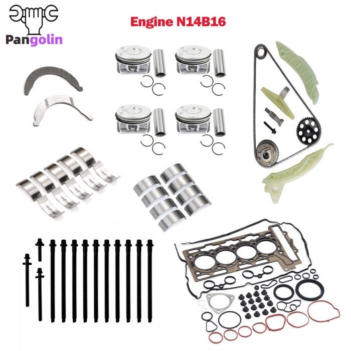 N14 Engine Overhaul Rebuild Pistons Kit Timing Chain For Mini Cooper S JCW R55 R56 R57 R58 R59 N14B