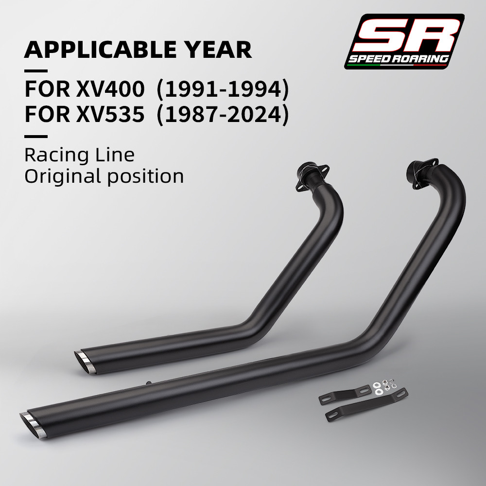 Fit สําหรับ Virago 535 XV 400 XV535 XV400 XV535/400 รถจักรยานยนต์ท่อไอเสียคู่เต็มระบบท่อไอเสียท่อไอเ