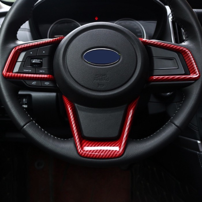 3 Pcs Car Steering Wheel Cover Trim For Subaru Forester SK XV Crosstrek GT Outback Legacy BS BT Car