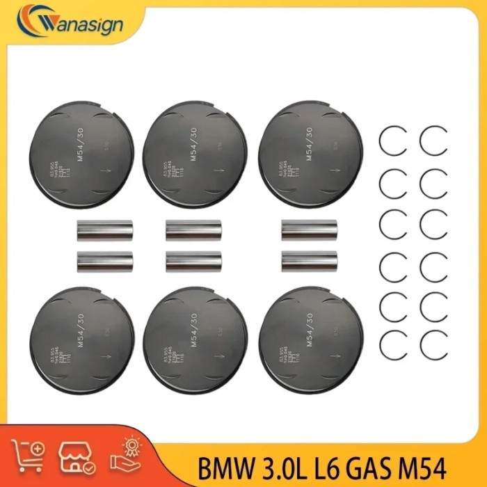 AUTO ENGINE PARTS STD Piston & Rings Set For BMW 3 5 7 X3 X5 Z3 Z4 3.0L L6 24V 3.0T 3.0 L T GAS M54