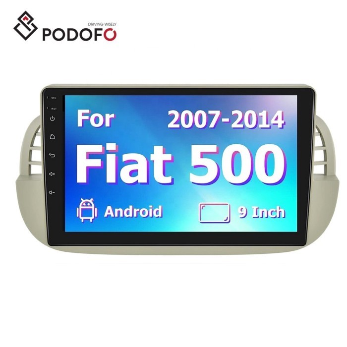 Podofo For Fiat 500 2007-2014 9'' Android Car Radio Stereo Autoradio GPS Navigation Wifi BT FM RDS