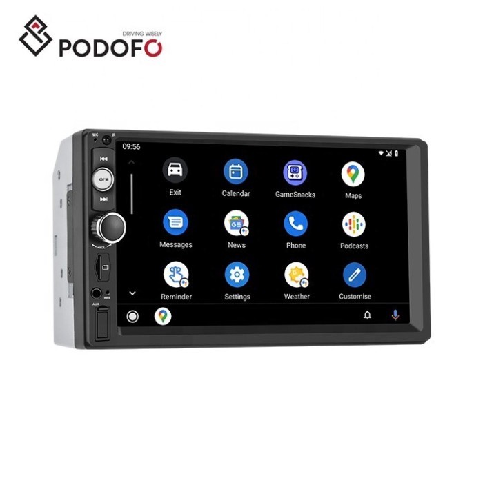 Podofo 2 Din 7'' MP5 Car Radio Carplay & Android Auto Touch Screen 7515B BT FM Receiver TF USB AUX