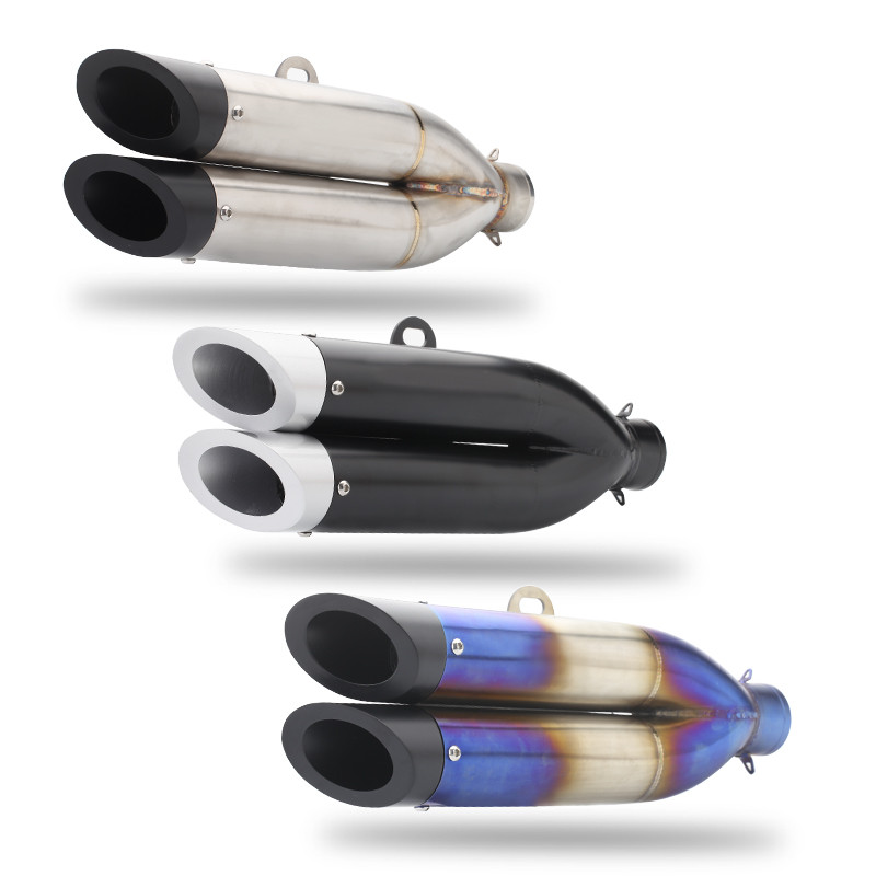 สําหรับ gsxr S1000 S1000RR cbr250rr yzf R6 รถจักรยานยนต์ double outlet ท่อไอเสีย tailpipe
