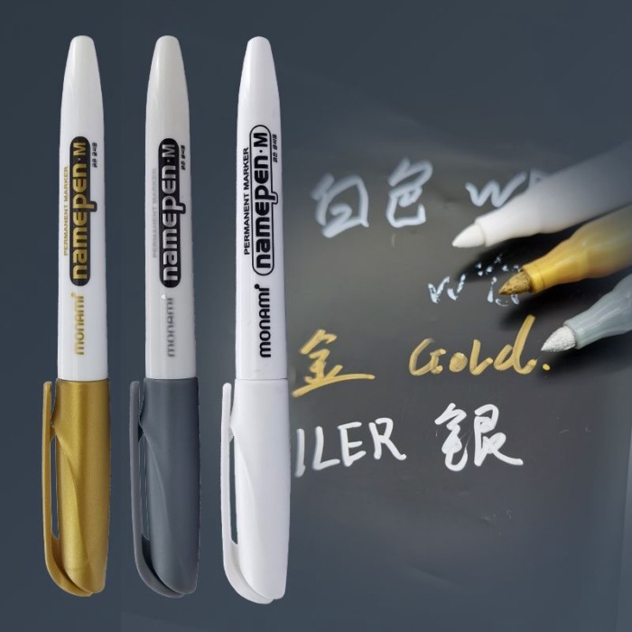 Monami Monami Oily Marker ปากกาเงินสามารถสลับเปลี่ยน Sharp Signature Marker MARKER ปากกา Anti-Alcoho