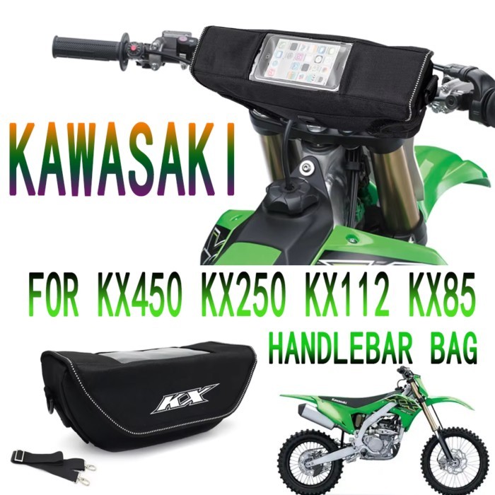Motorcycle Nylon Waterproof Bag Storage Handlebar bag Travel Tool bags For KX450 KX250 KX112 KX85 K
