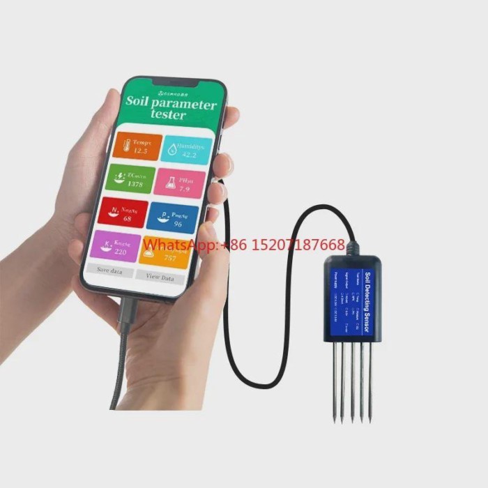 Factory Android app USB-C Port Portable 8 in1 Comprehensive Soil Nutrient Tester Ph NPK Soil Sensor