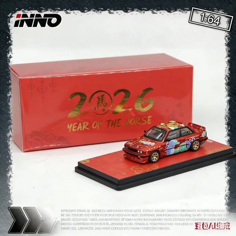 INNO 1:64 BMW E30 M3 Rocket Rabbit Widebodyจําลองโมเดลรถโลหะผสมแบบคงที่ของเล่นเด็กผู้ชายสินค้าตกแต่ง