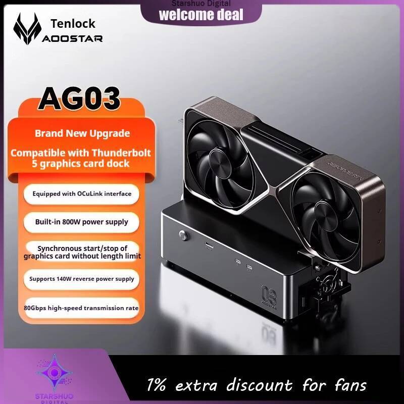 AOOSTAR AG03 กราฟิกการ์ด Docking Station OCulink USB4 v2.0 พอร์ตใช้งานร่วมกับ Thunderbolt 5 140W ย้อ