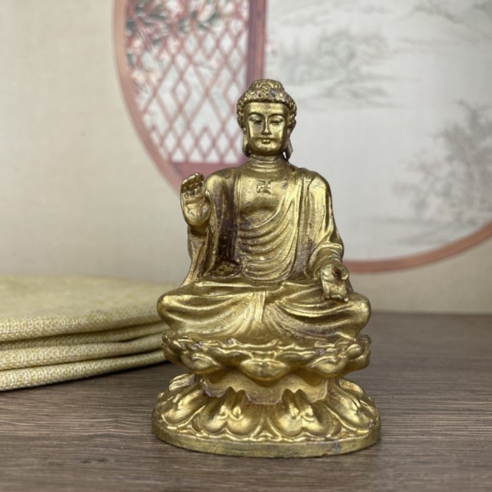 Tathagata Buddha Antique Buddha Statue Collectible Shakyamuni Buddha Statue Small Ornament Home Dec