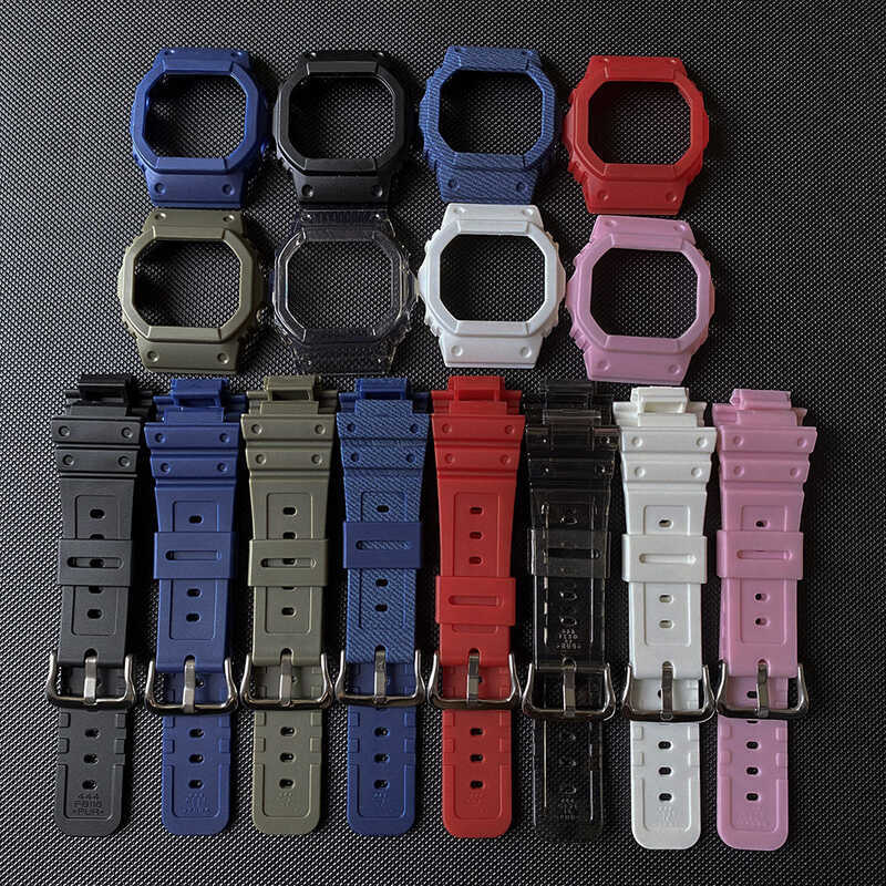 C Resin Watch Strap Case Bezel 16Mm For Casio G-Sho Dw5600 Gw-M5610 Gw5035 Gwx-5600 Dw-5025 Dw-5030