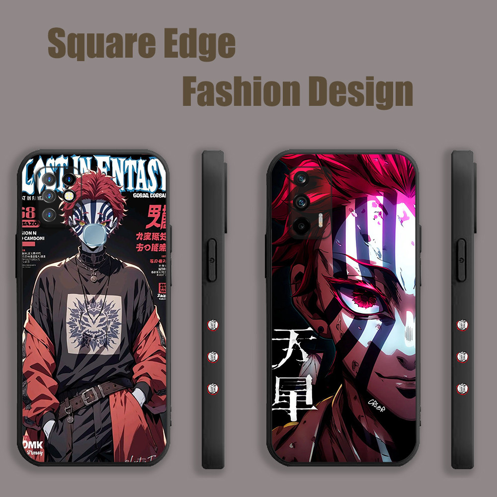 เคสสําหรับ iPhone 17 PRO MAX 17 AIR Demon Slayer Akaza YDB02 เคสโทรศัพท์ขอบสี่เหลี่ยม