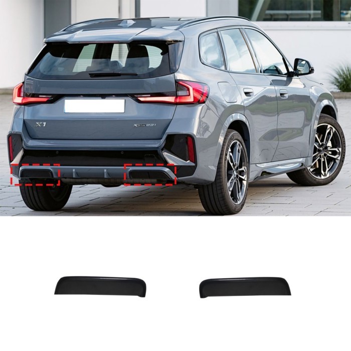 51128083649 51128083650 For BMW X1 U11 M Sport Gloss Black Rear Bumper Diffuser Lip Cover Trim 2023