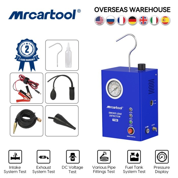 Mrcartool T100 Car Smoke Pipe Leak Locator with Built-in Pump Smoke Leakage Analyzer Detector Diagn