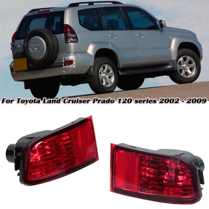 Car Tail Light Rear Bumper Fog Light Red Without Bulb For Toyota Land Cruiser Prado 120 series GRJ1
