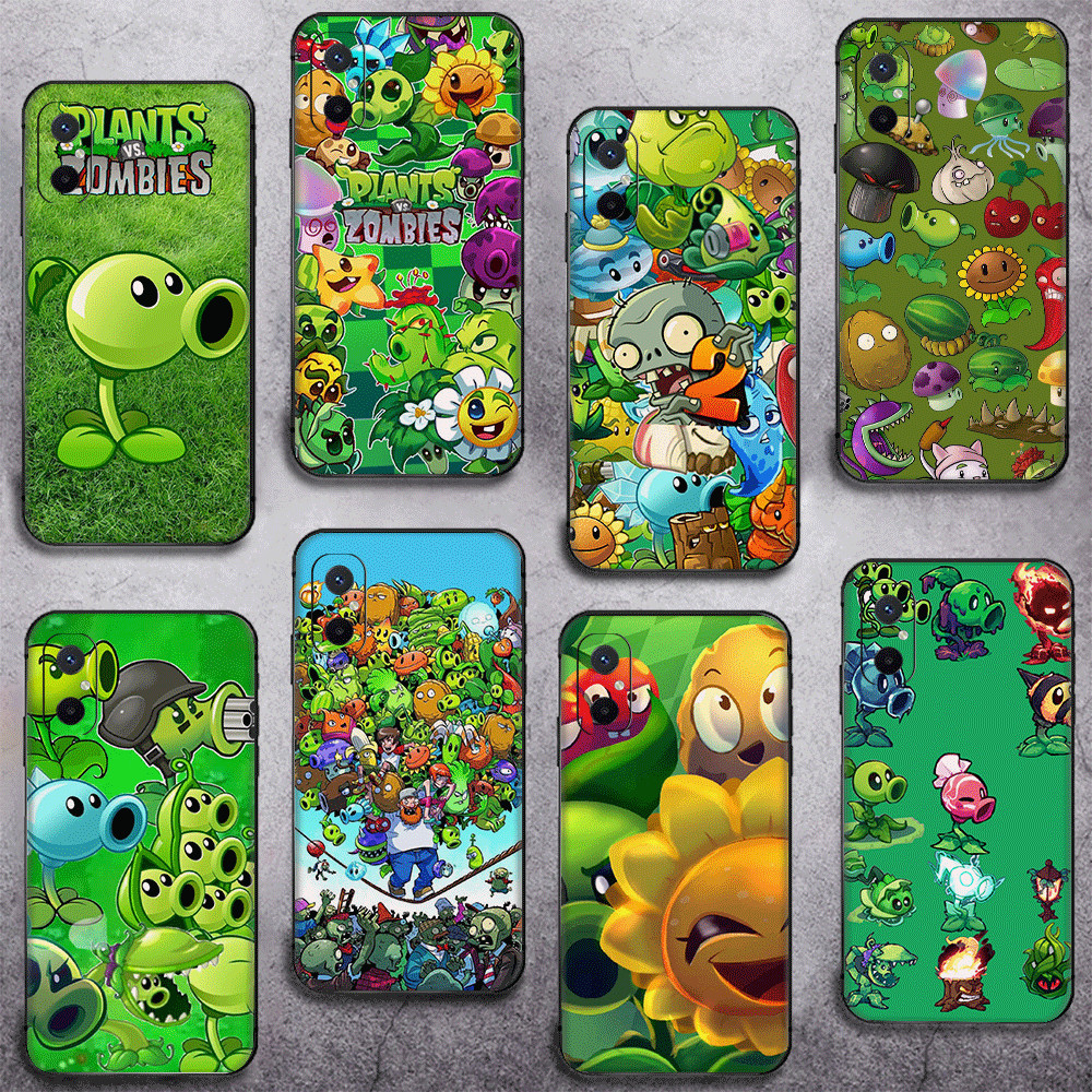 Redmi Turbo 4 Pro Note 14 Plus ความเข้ากันได้เคสโทรศัพท์ TPU ฝาครอบป้องกันแบบนุ่ม Plants vs Zombies 