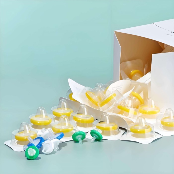 IKEME 50Pcs Sterile Nylon Syringe Filter 25mm 0.22um Laboratory Syringe Filter