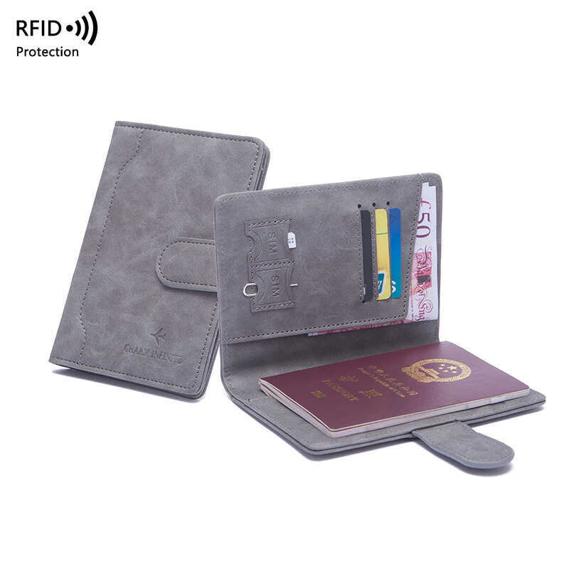 R RFID Passport Bag Anti-theft Swipe Card Bag Passport Bag Waterproof Document Bag Multifunctional O