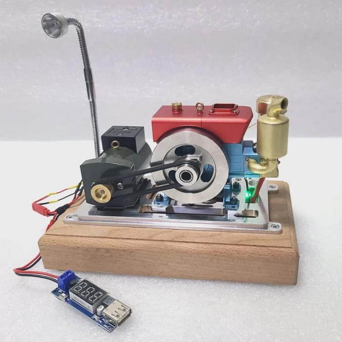 Micro Diesel Engine Model Gasoline Engine with Generator 12v Mini Simulation Engine Model Toy