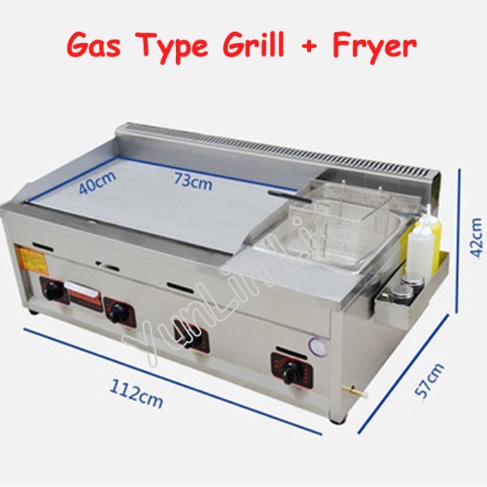 Commercial Gas Griddles Teppanyaki Equipment Deep Fryer Gas Grill Roast Freidora Chicken Frying Mac