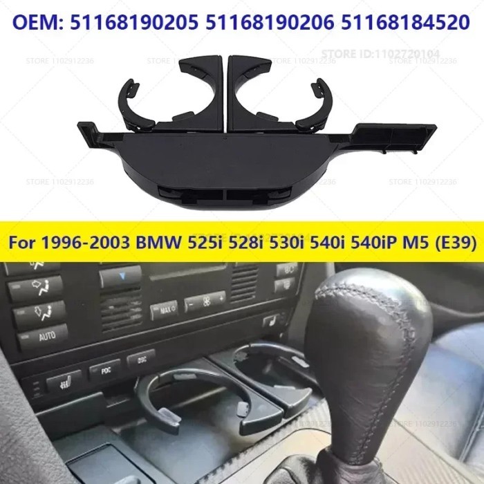 For 1996-2003 BMW 525i 528i 530i 540i 540iP M5 (E39) Console Retractable Drink Cup Holder 511681902