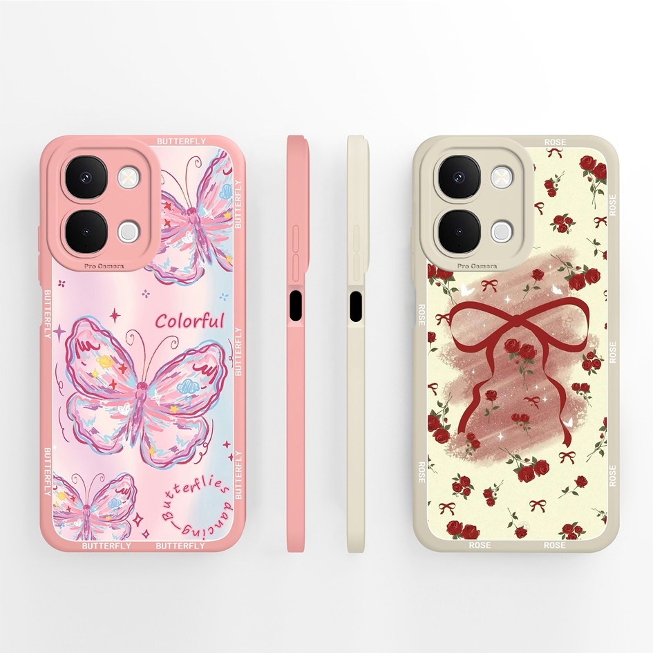 ปลอกสําหรับ Vivo Y31D / Y500i เคสโทรศัพท์ป้องกันกล้องซิลิโคนอ่อนนุ่มสวยโบว์ปกหลังสําหรับ Vivo Y 31D 500i 2026 Capa