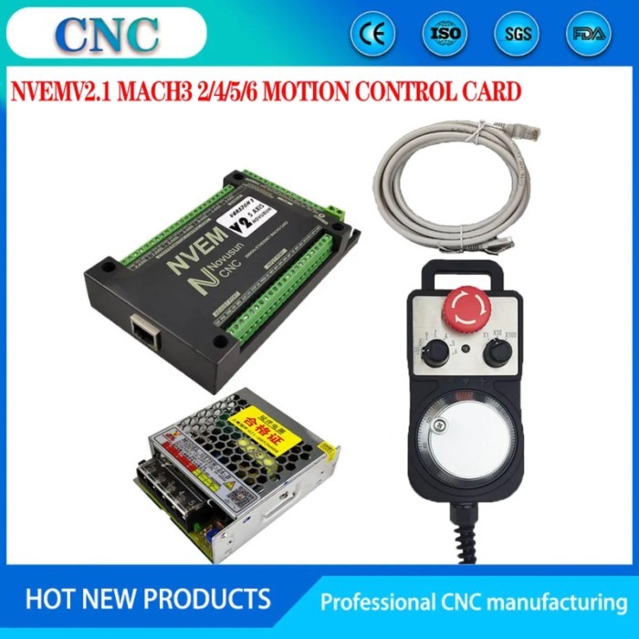 Nvem v2.1mach3 motion control card 3 axis 4 axis 5 axis 6 axis 6 axis energy stop electronic handba