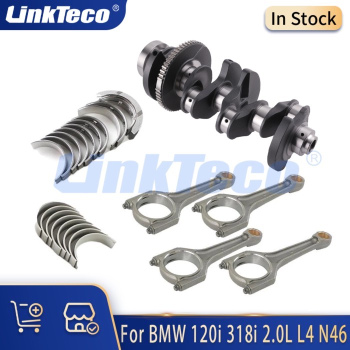 Engine Crankshaft Kit For 2.0 L L4 GAS N42 N43 N46 B20B For 03-15 BMW 116i 118i 120i 318i 320i 520i