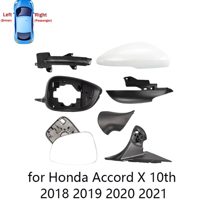 Auto Left Right Rear Heated Mirror Cover Glass Frame Turn Signal Light Bottom Lower for Honda Accor