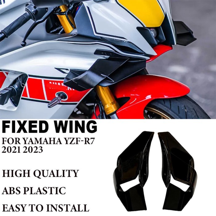 For YAMAHA YZF-R7 YZFR7 2021 2022 2023 Motorcycle Fixed Wing Spoiler Front Aerodynamic Wing Aileron