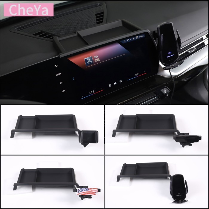 Car Center Screen Mobile Phone Holder Storage Box for BMW iX1 X1 U10 U11 2023-2024 Mobile Phone Tra