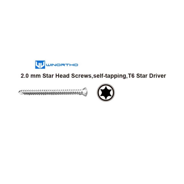 2.0mm star head screws,self-tapping,T6 Star Driver screwdriver AO winortho Veterinary Instrument an