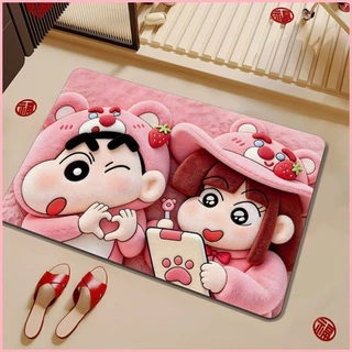 เครยอนชินจังห้องน้ําดูดซับพรมปูพื้นโคลนไดอะตอมในครัวเรือนห้องน้ําห้องอาบน้ําเสื่อเท้าหนาประตูน้ํ