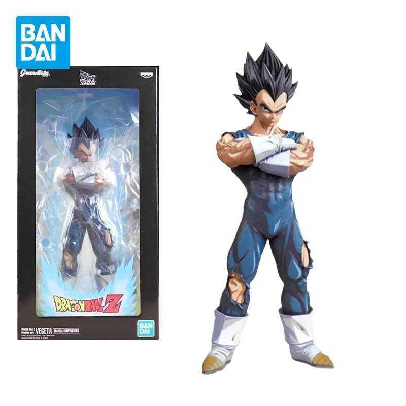 Bandai Original DRAGON BALL Z Anime Figure Grandista Nero Vegeta IV Action Figure Toys for Kids Gif