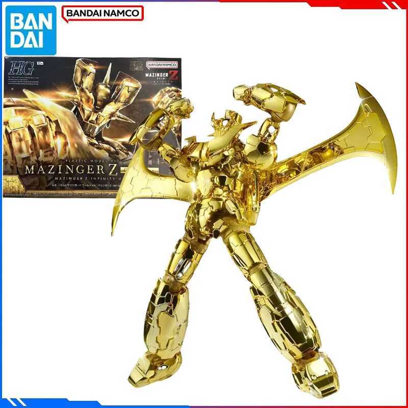 Genuine Bandai Original mazinger Z Figure Model Kits HG 1/144 Anime Figures MAZINGER Z GOLD Ver. Ac