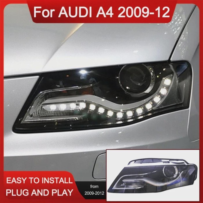 Car Styling Head Lamp for Audi A4 Headlights 2009 10 11 12 A4 B8 LED Headlight Projector Lens DRL S